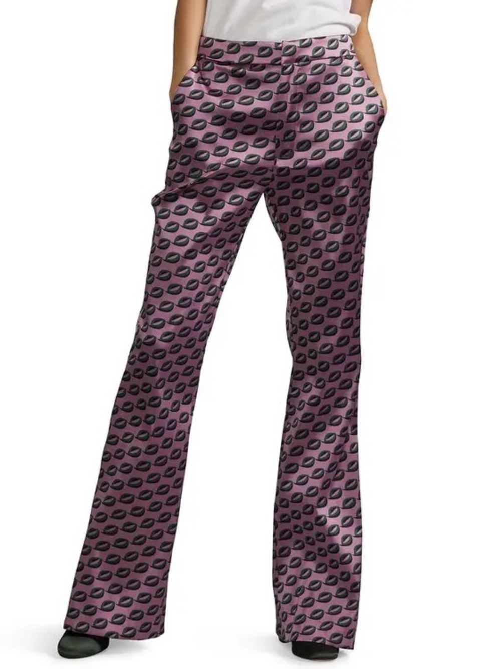 Cynthia Rowley Pink Printed Breslin flare suit pants